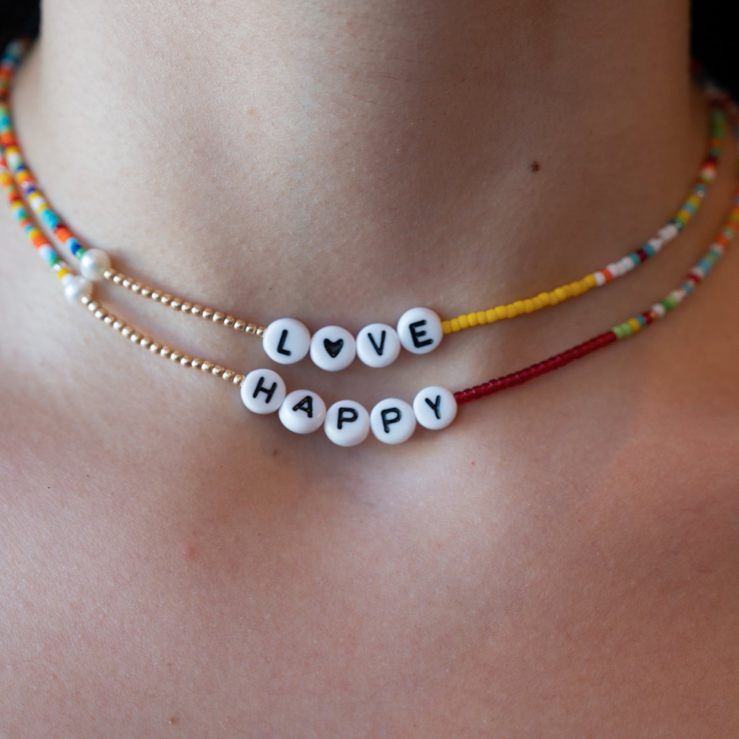 Load image into Gallery viewer, Word Beaded Colorful Necklace
