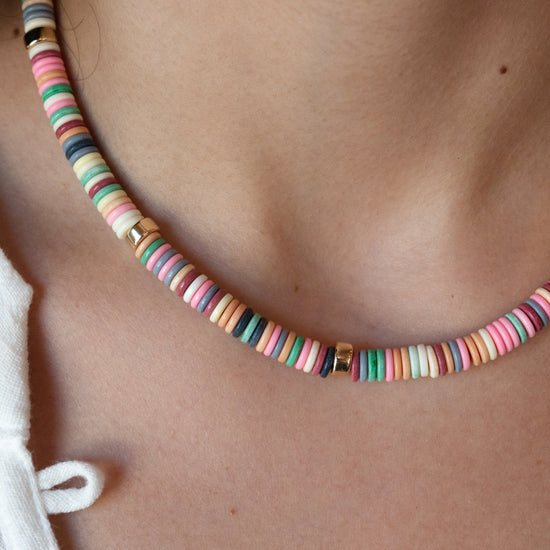 Vinyl Multicolor Beads Necklace