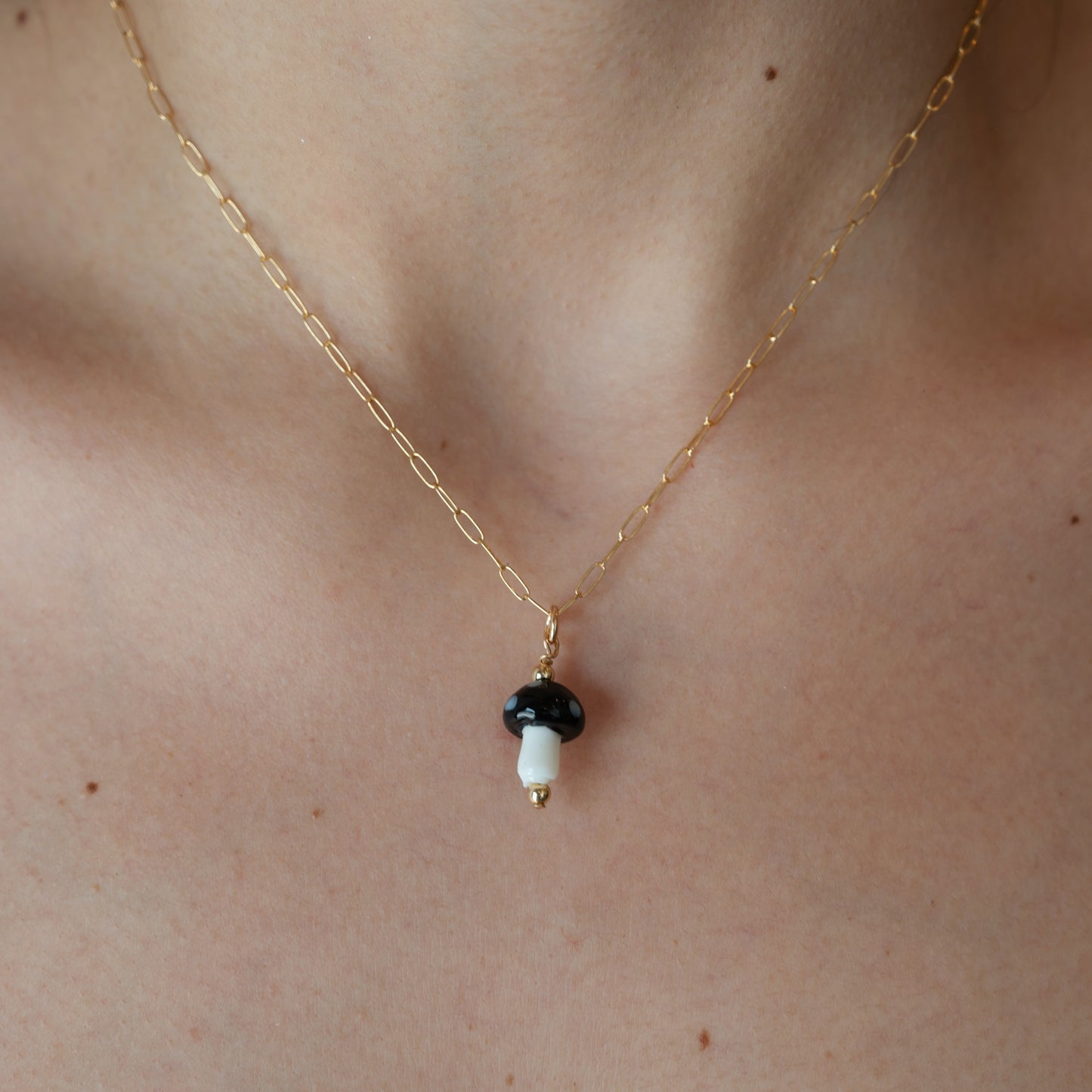Gold Chain Color Mushroom Necklace