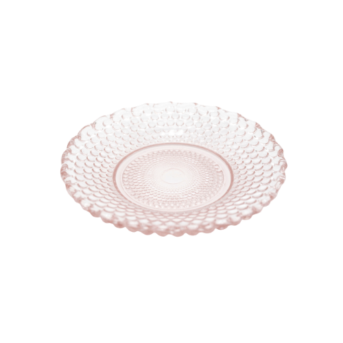 Dentelle Petit Point Glass Plate | Pink