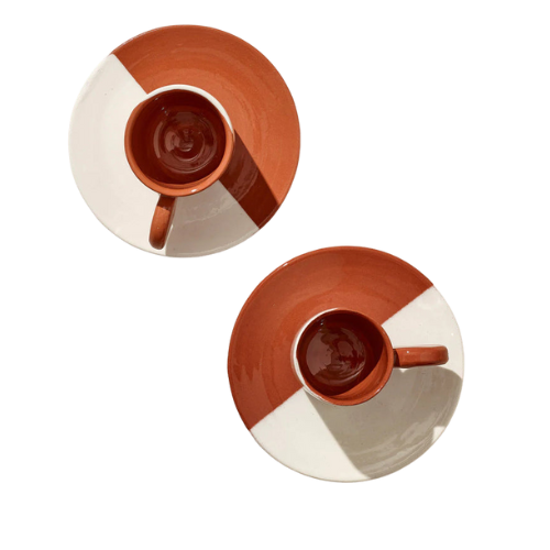 Dipped Espresso Cup & Saucer | Set of 4