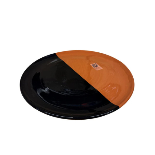 Large Serving Plate | Black & Terracotta