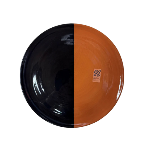 Large Serving Plate | Black & Terracotta