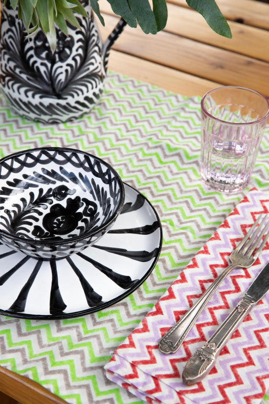 Salad plate with candy cane stripes