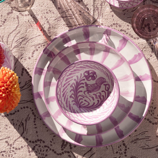 Dinner plate with candy cane stripes