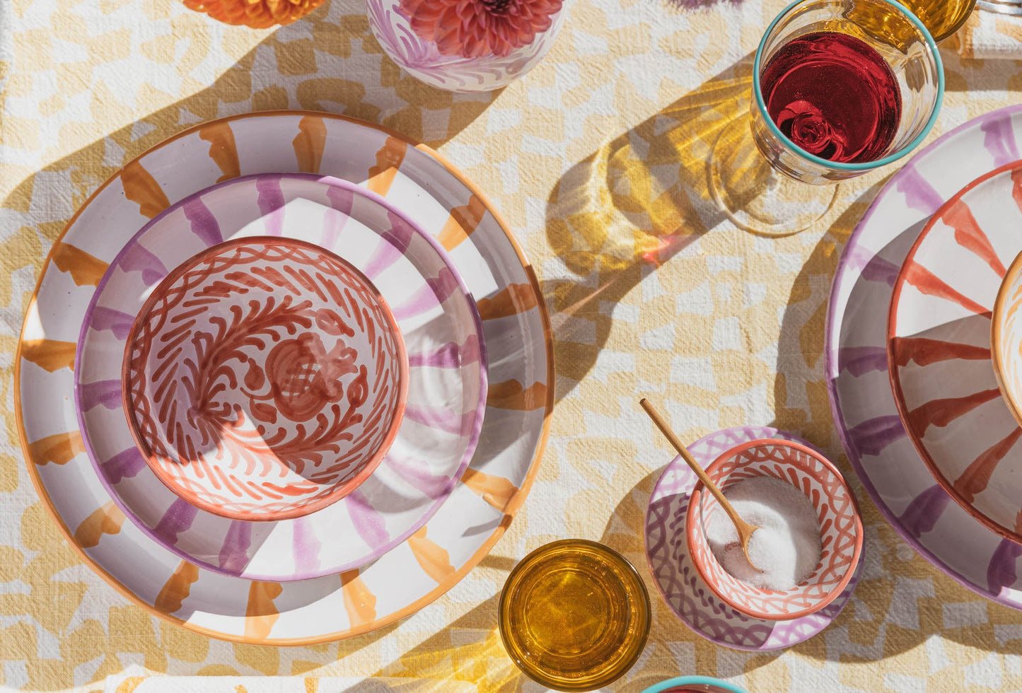 Salad plate with candy cane stripes