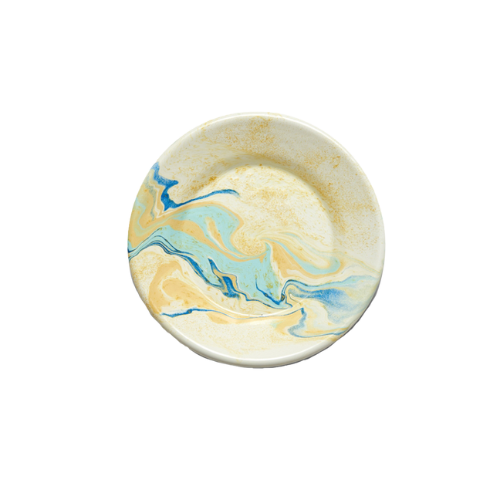 Multi-Swirl Appetizer Enamelware Plate