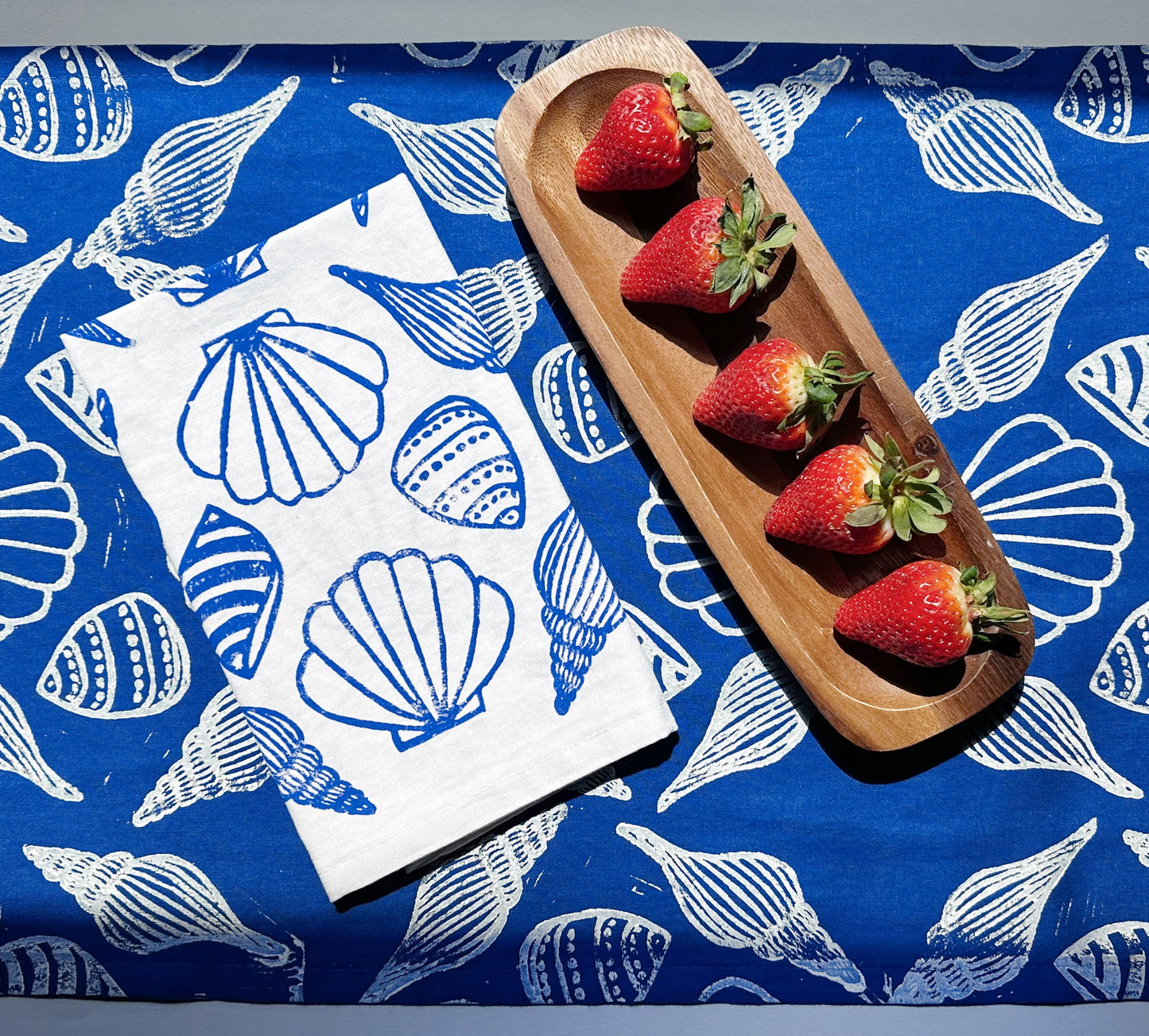 Shells on White Dinner Napkins