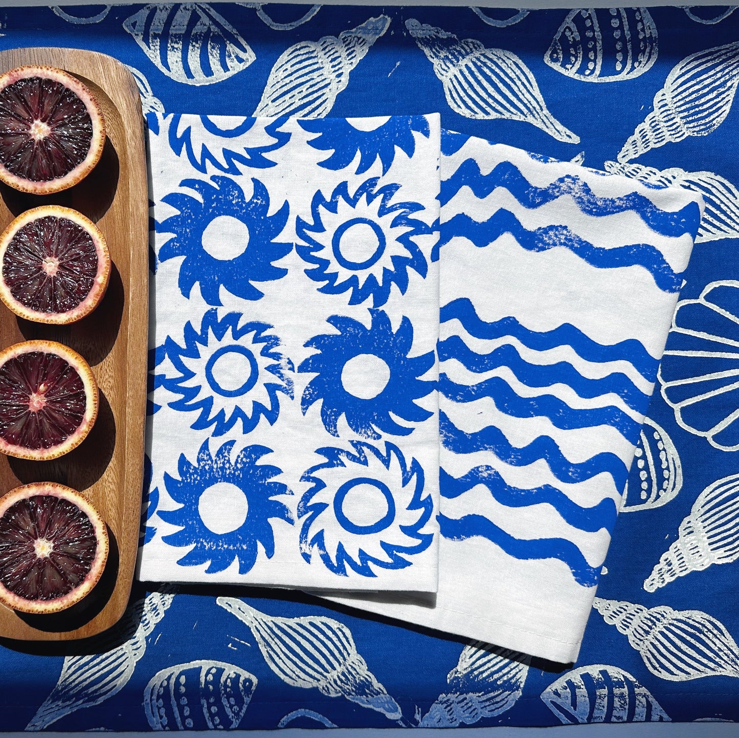 Suns on White Dinner Napkins