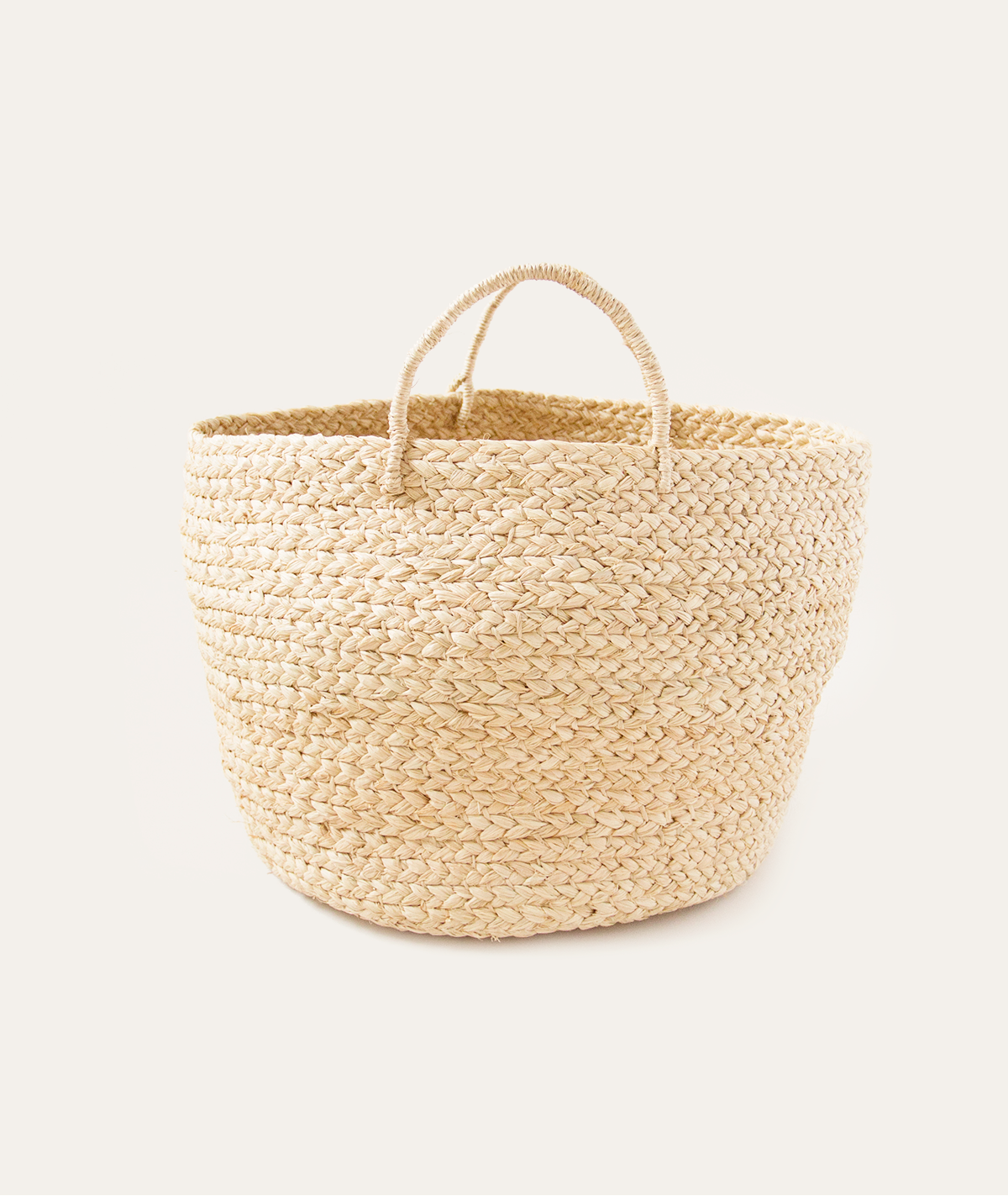 Small Braided Raffia Basket Natural
