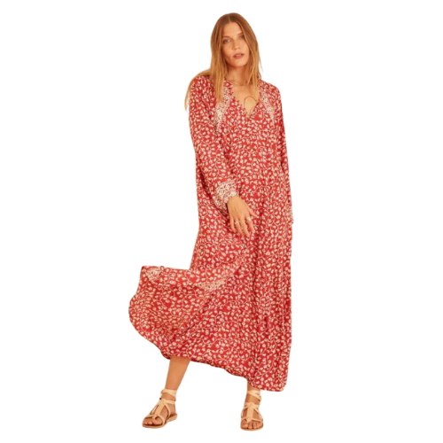 Fiore Maxi Dress - Pomegranate Cranberry