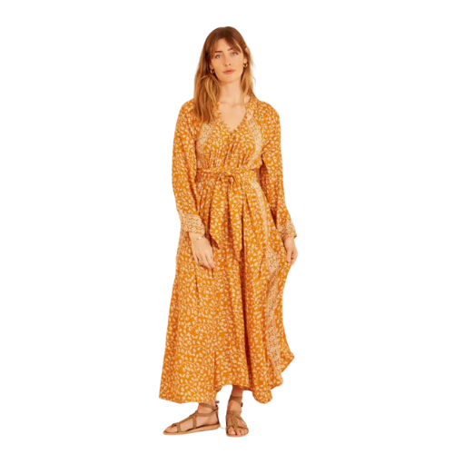 Fiore Maxi Dress - Pomegranate Mustard Fiore Maxi Dress - Pomegranate Mustard