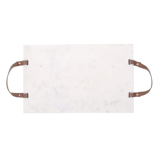 Marble Board with Leather Handles