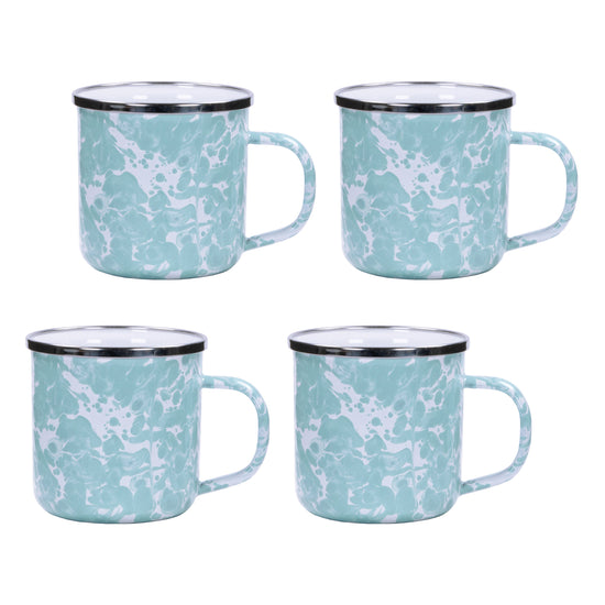 Sea Glass Swirl 12 oz Mugs - Set of 4