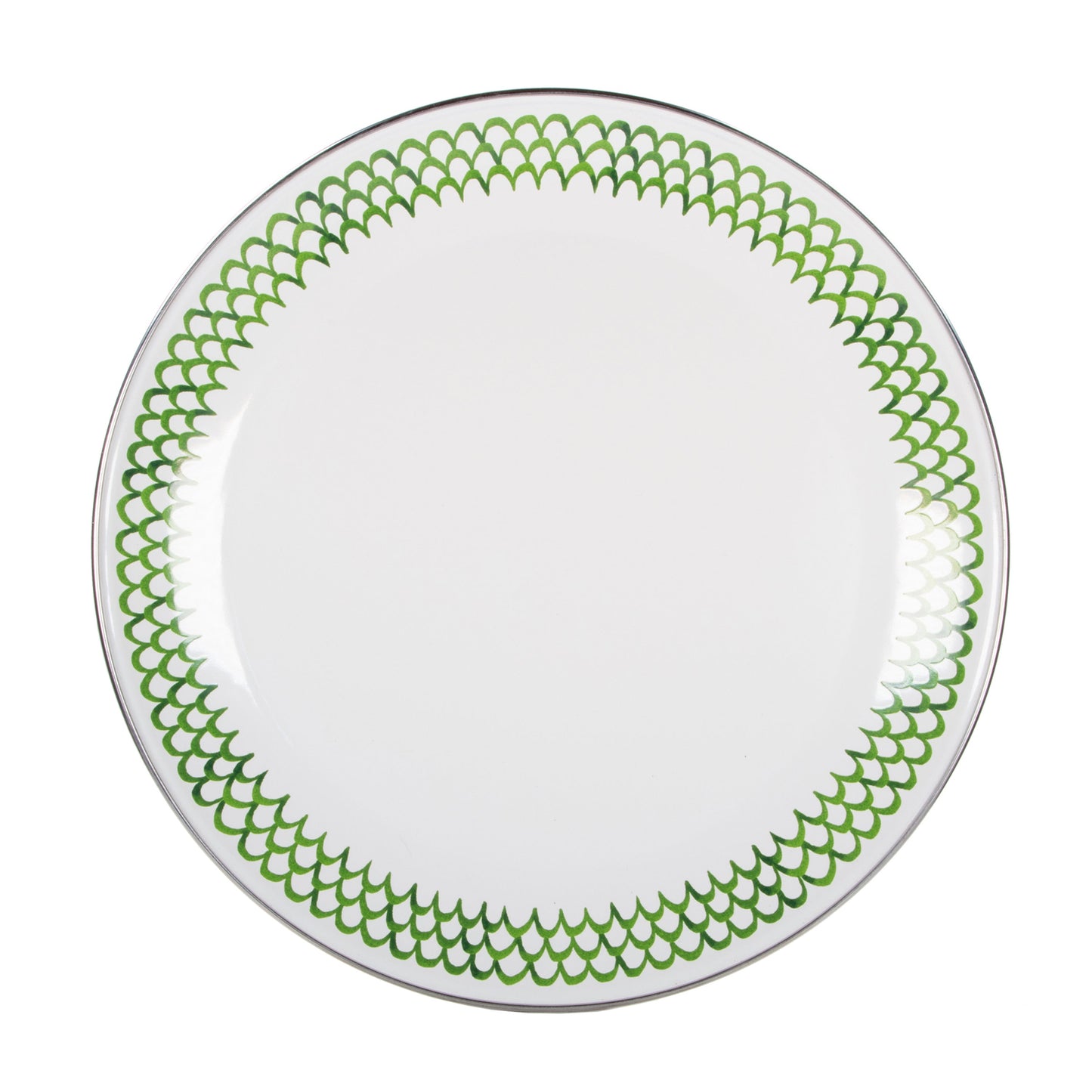 Green Scallop Dinner Plates - Set of 4