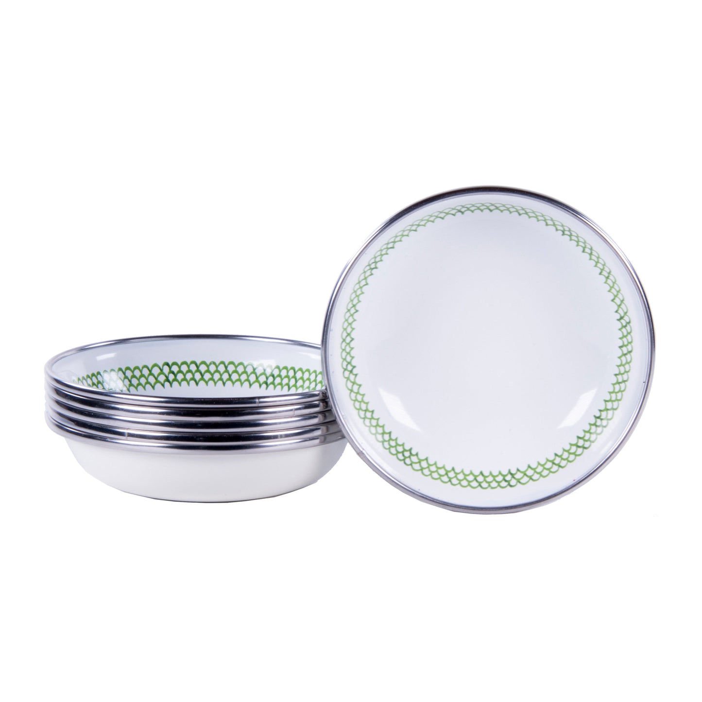 Green Scallop Tasting Dishes - Set of 6