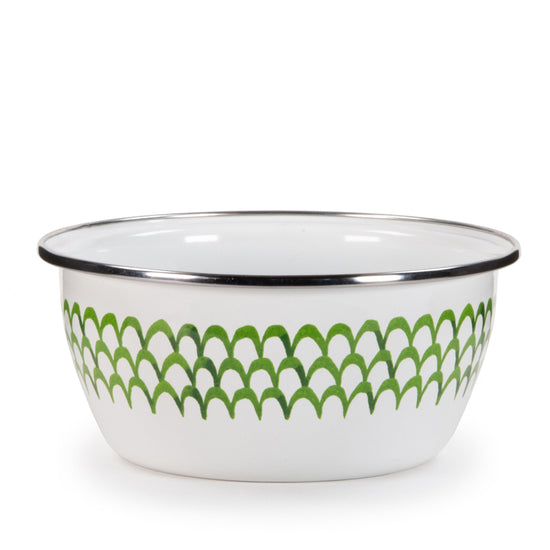 Green Scallop Salad Bowls - Set of 4