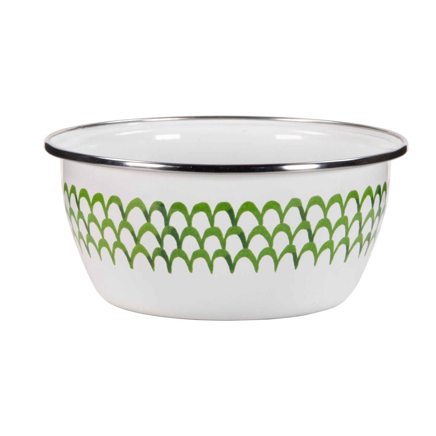 Green Scallop Salad Bowls - Set of 4