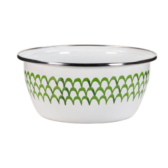 Green Scallop Salad Bowls - Set of 4