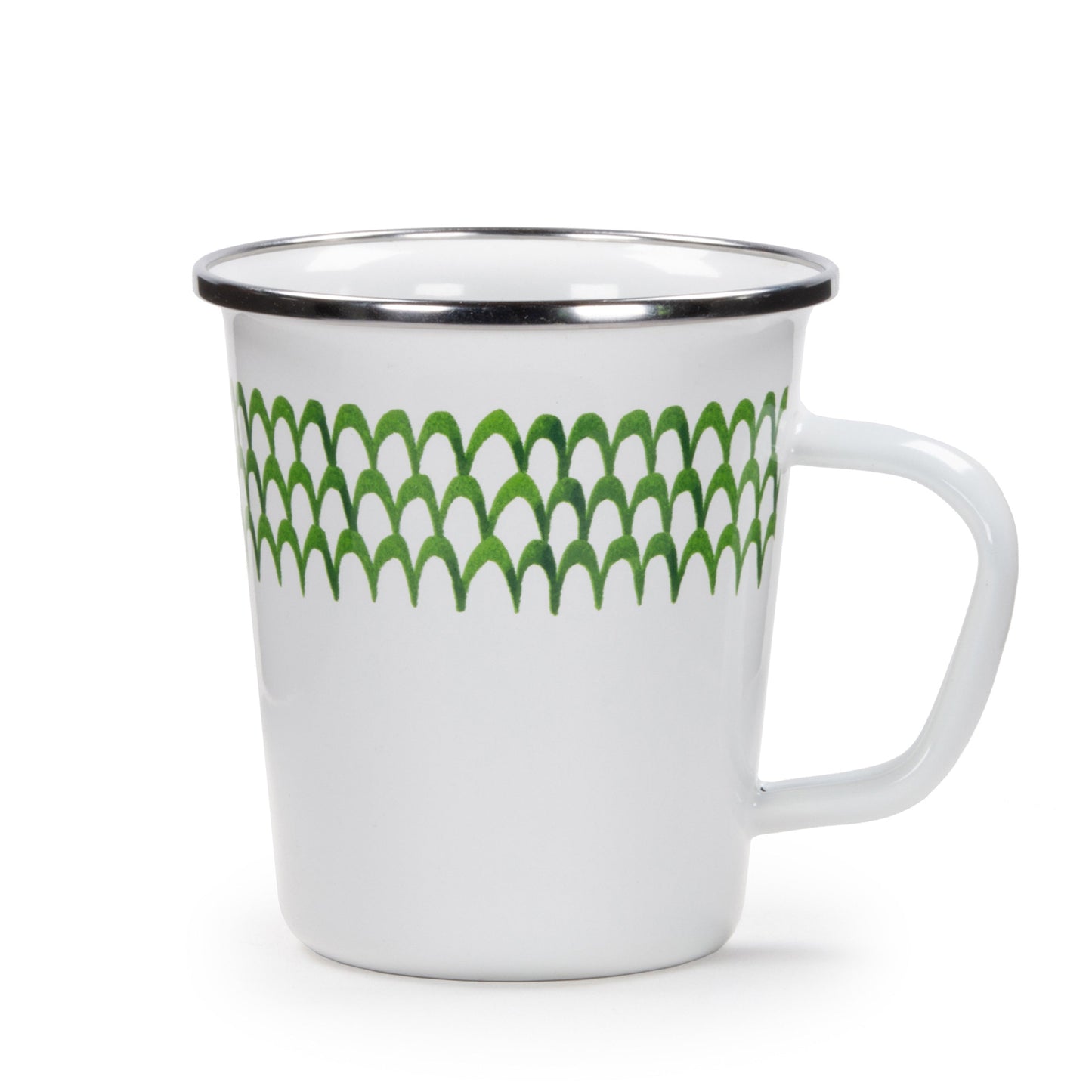 Green Scallop 16 oz Latte Mugs - Set of 4