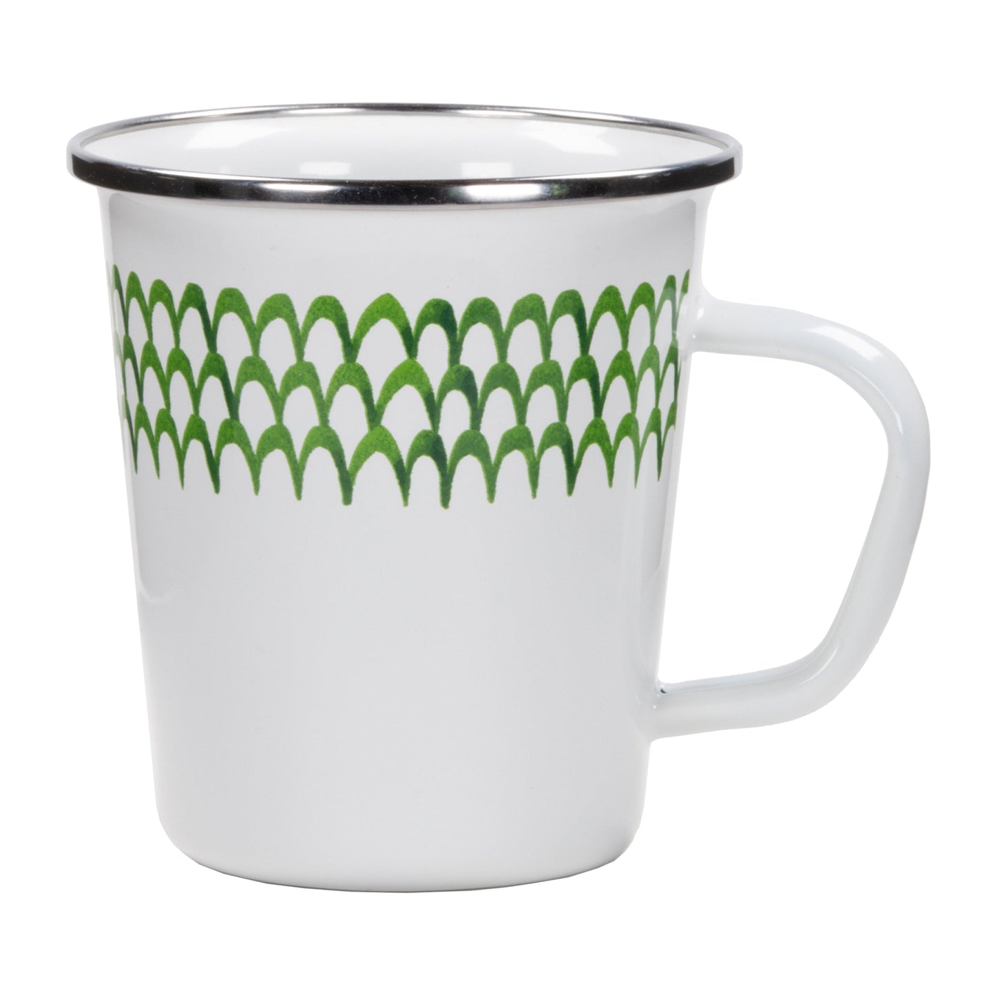 Green Scallop 16 oz Latte Mugs - Set of 4