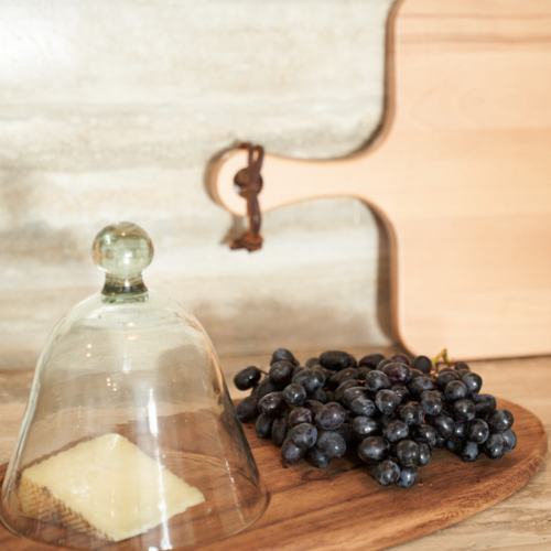 Glass Dome with Cheese Board