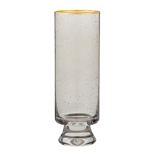 Gold Rimmed Champagne Glass - Grey | Set of 4