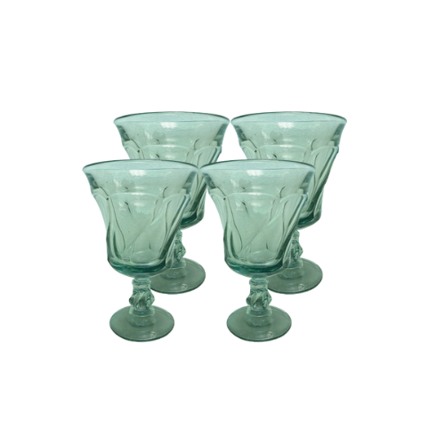 Green Wave One-of-a-kind Vintage Glasses - Set of 4