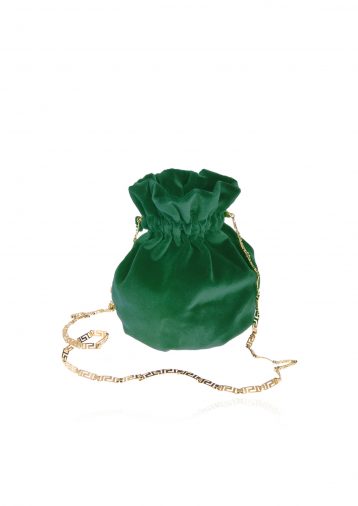 La Greca Mini Bag Velvet Pouch - Green