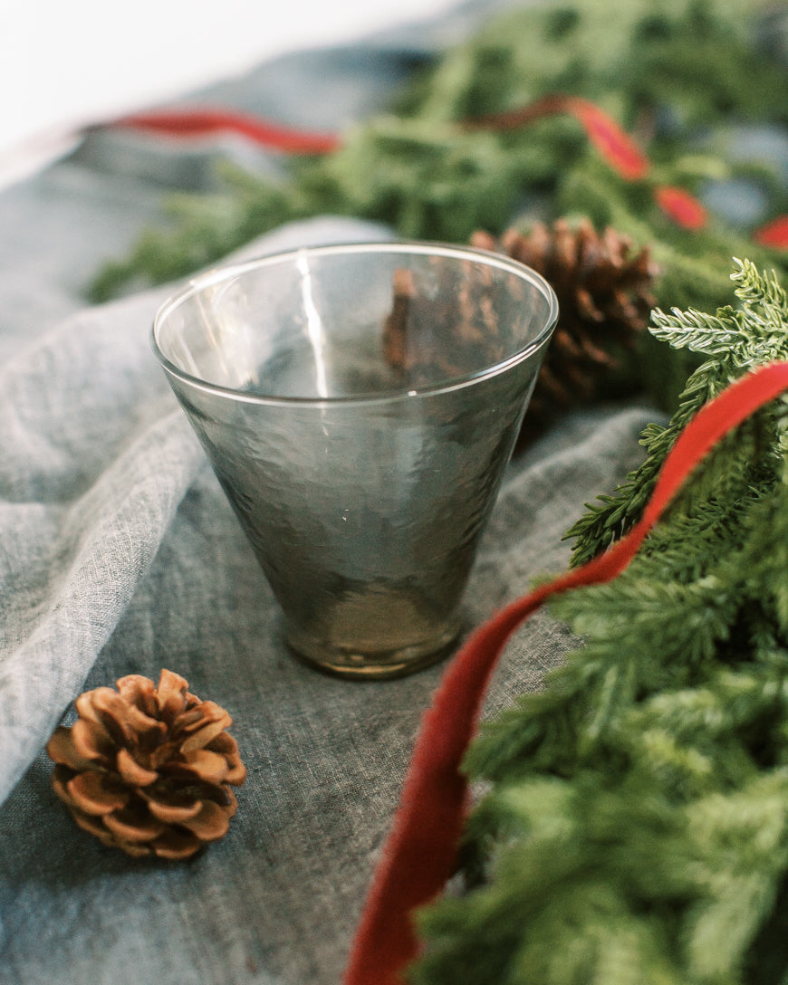 Handblown Hammered Funneled Glasses | Set of 2