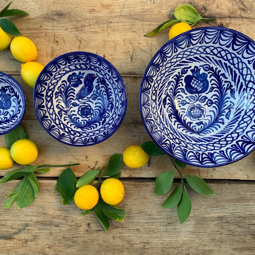 Large bowl with hand painted designs