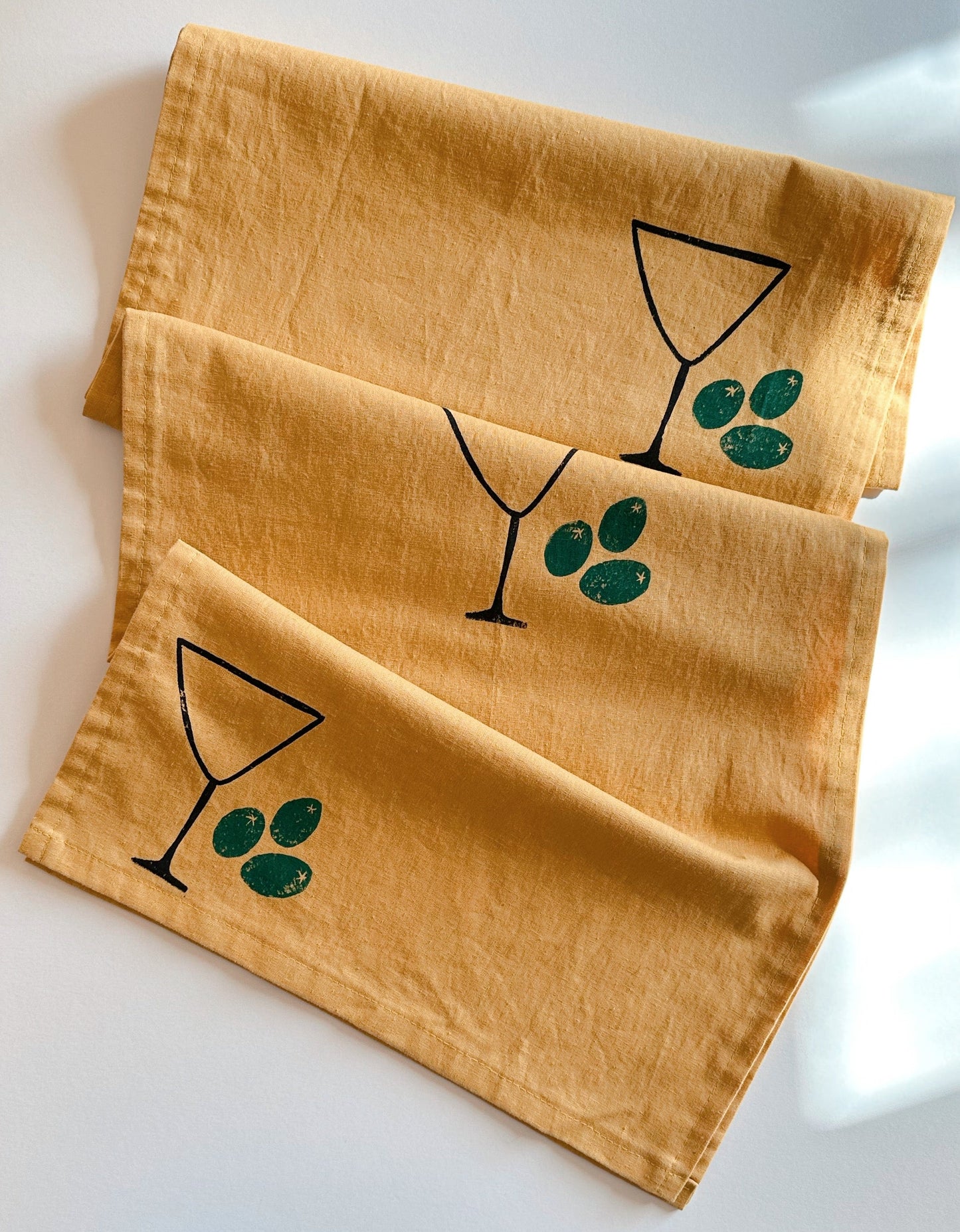 Martini on Mustard Table Runner