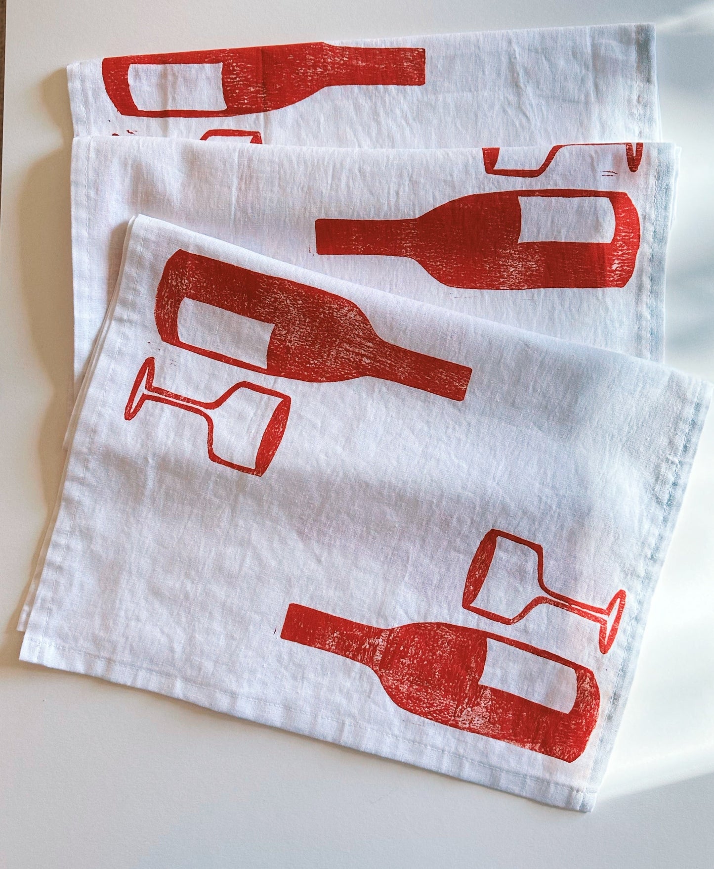 Red Wine on White Table Runner