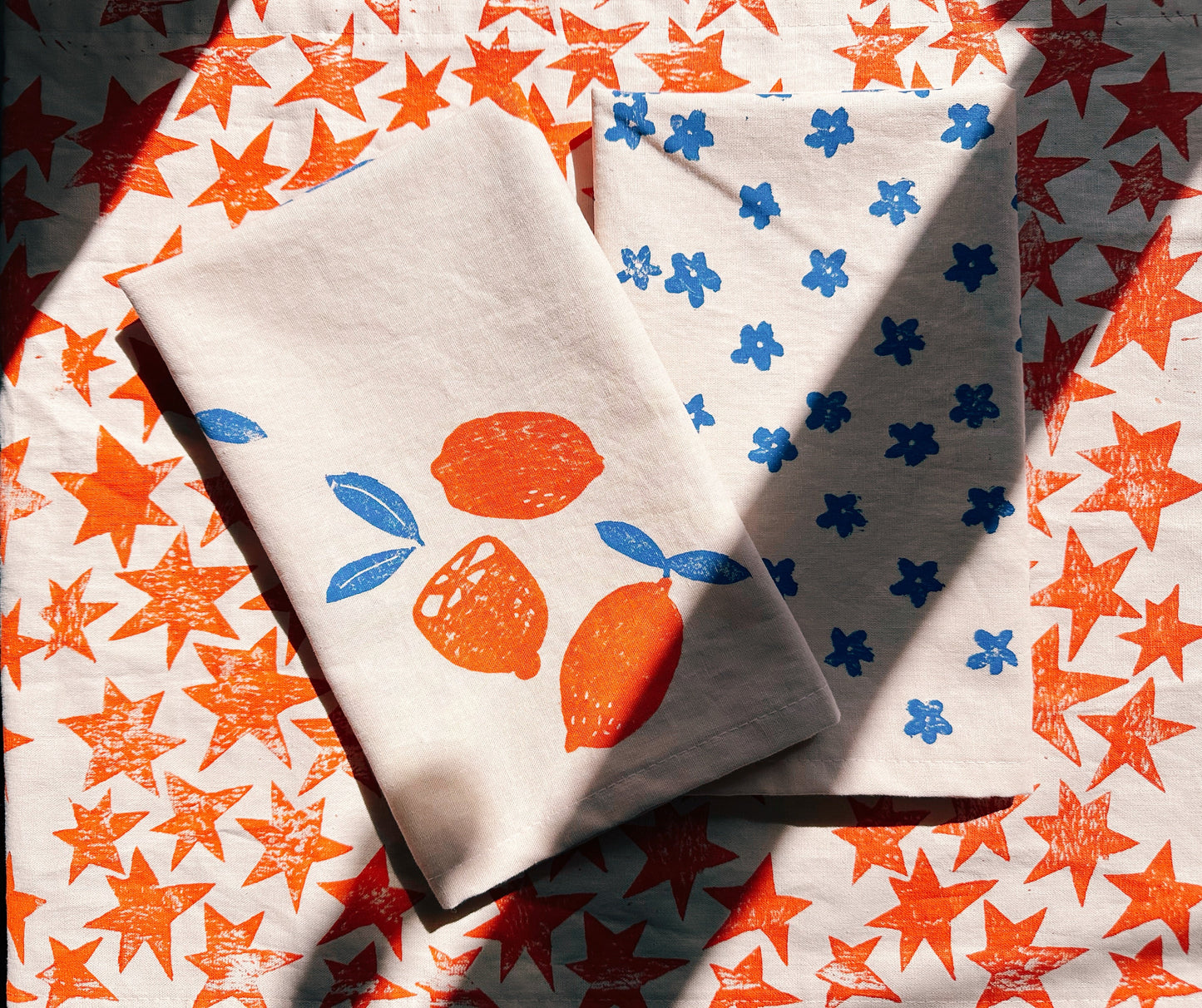 Oranges on Blush Dinner Napkins