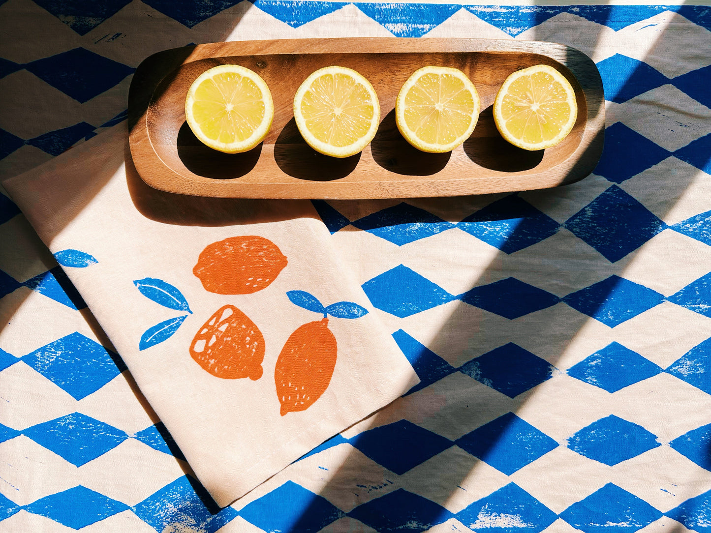 Oranges on Blush Dinner Napkins