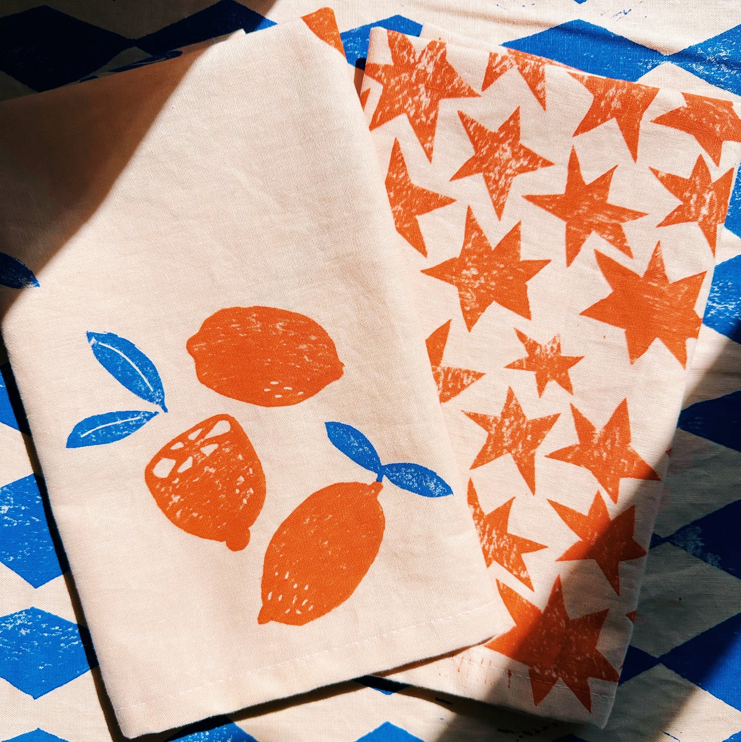 Oranges on Blush Dinner Napkins