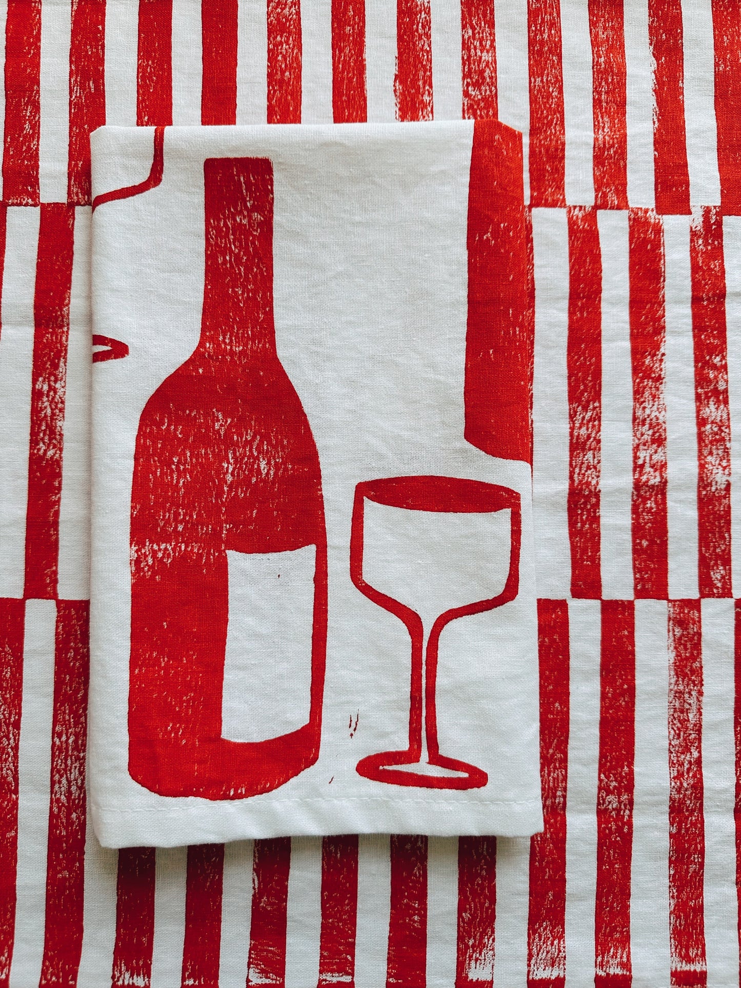 Wine on White Dinner Napkins