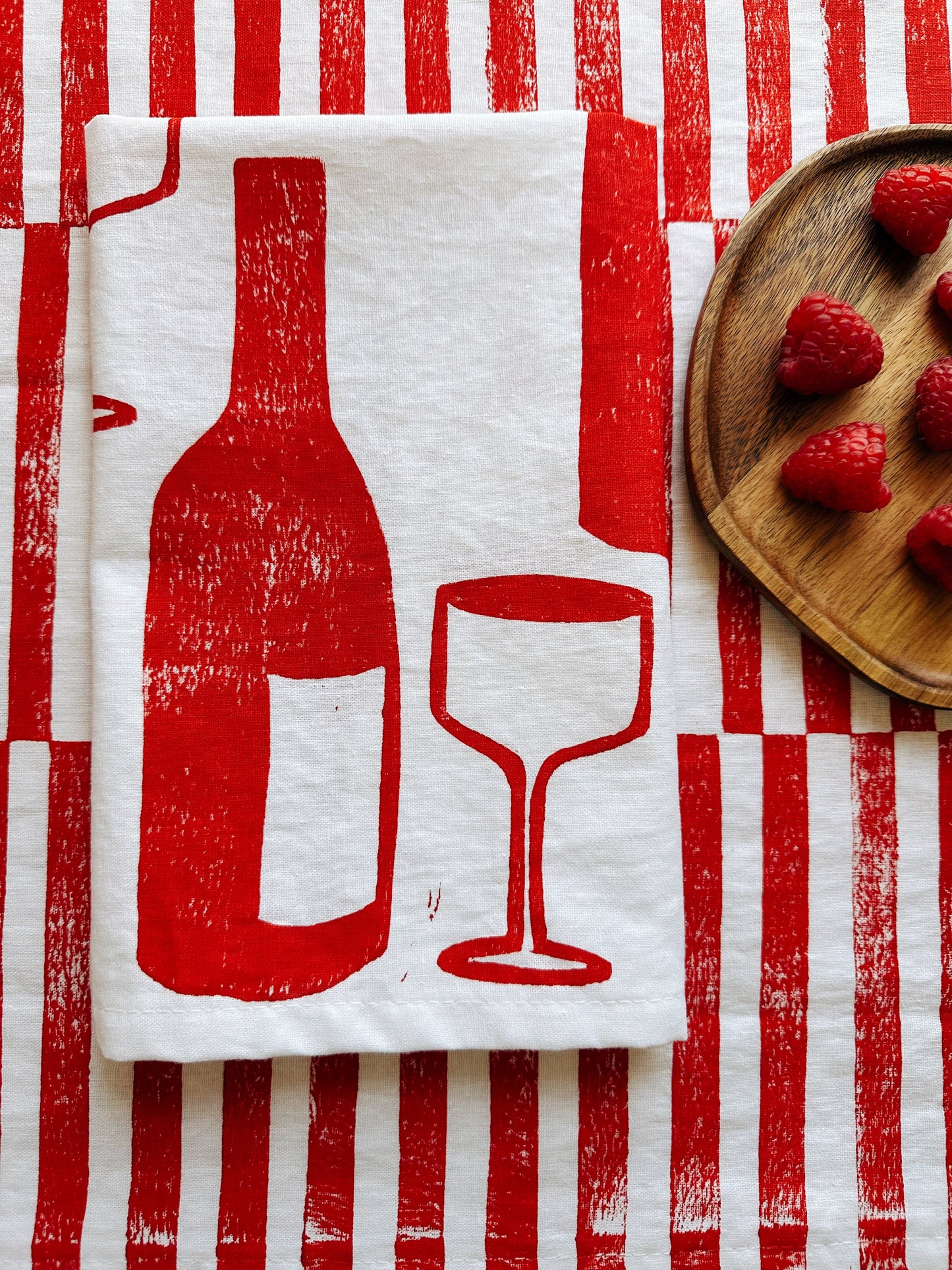 Wine on White Dinner Napkins