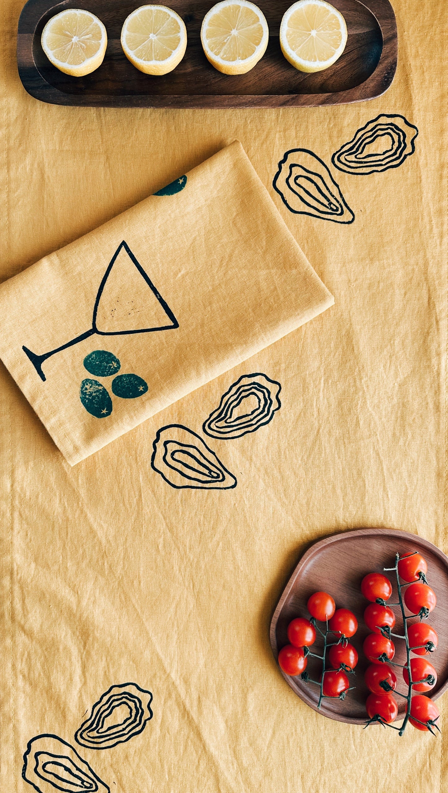 Martini on Mustard Dinner Napkins