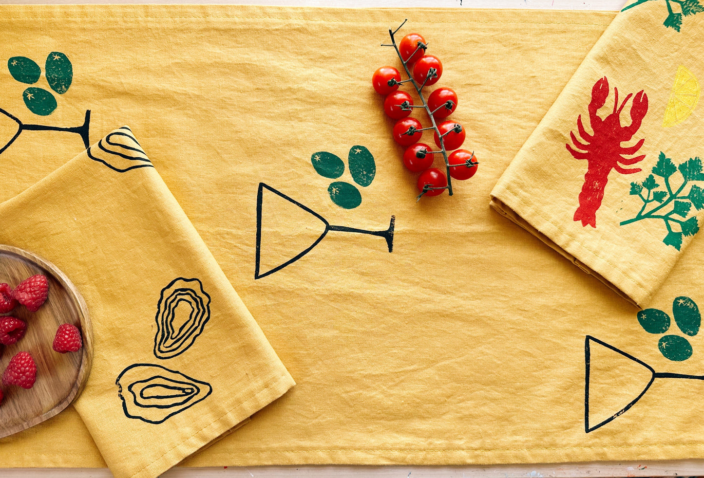 Martini on Mustard Table Runner