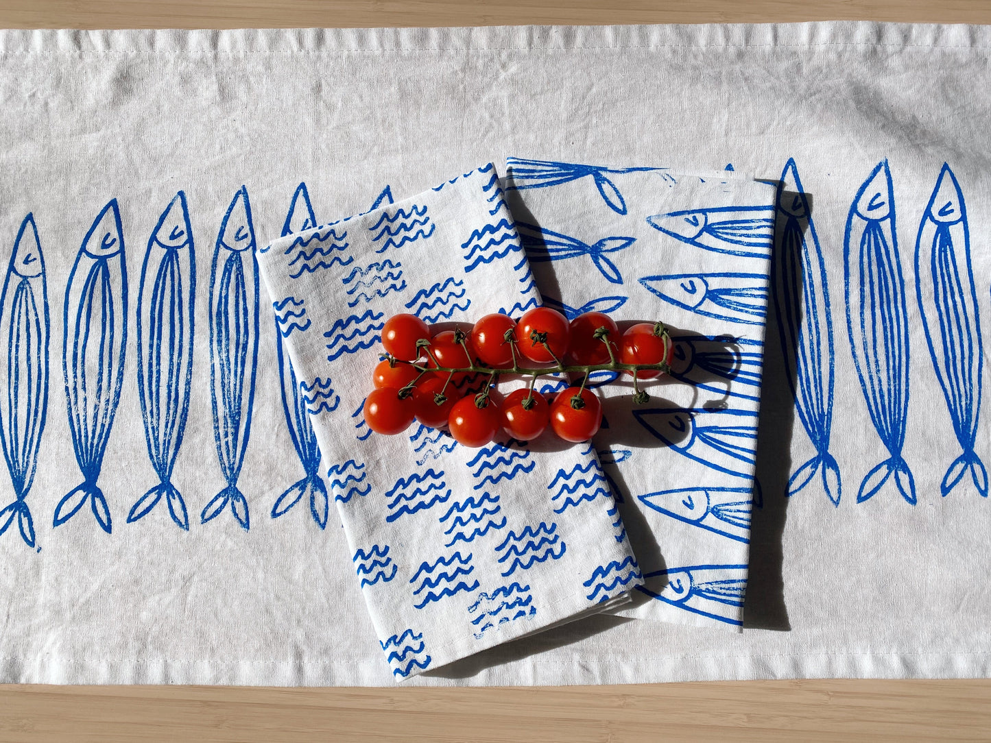 White Sardines Table Runner