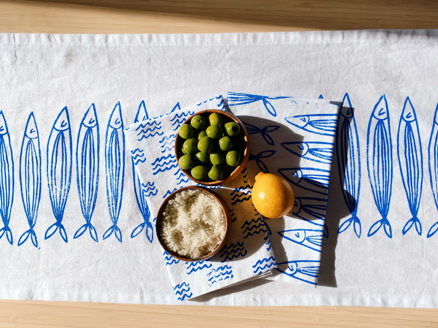 White Sardines Table Runner