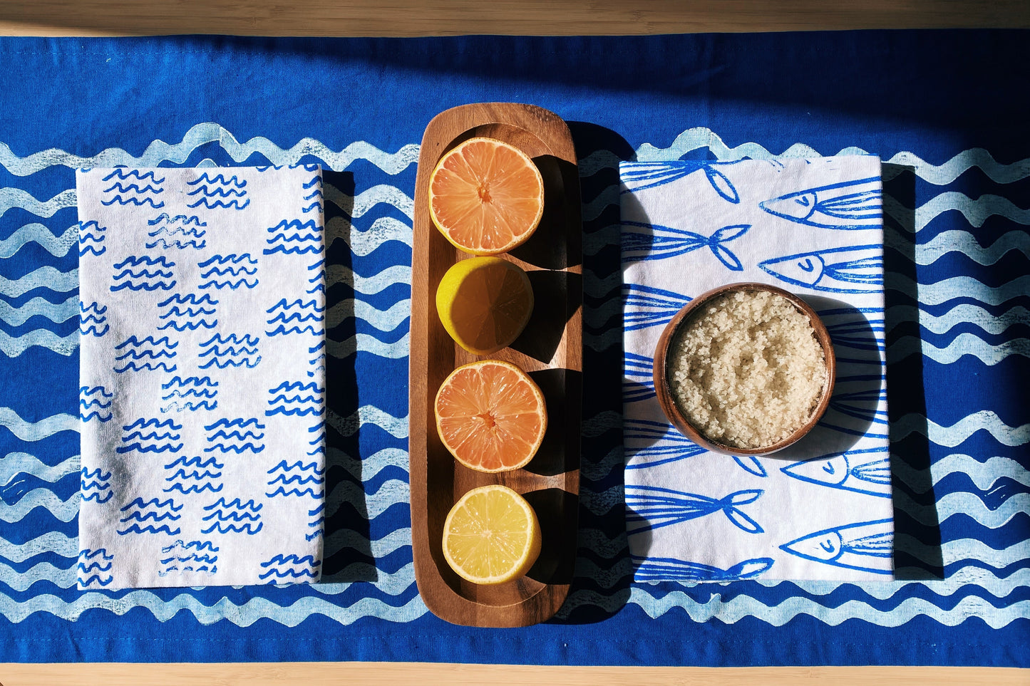 White Mini Waves Dinner Napkins