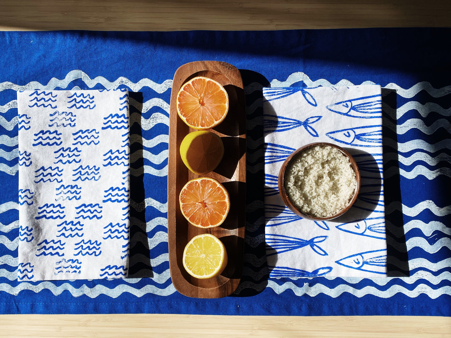 White Sardines Dinner Napkins