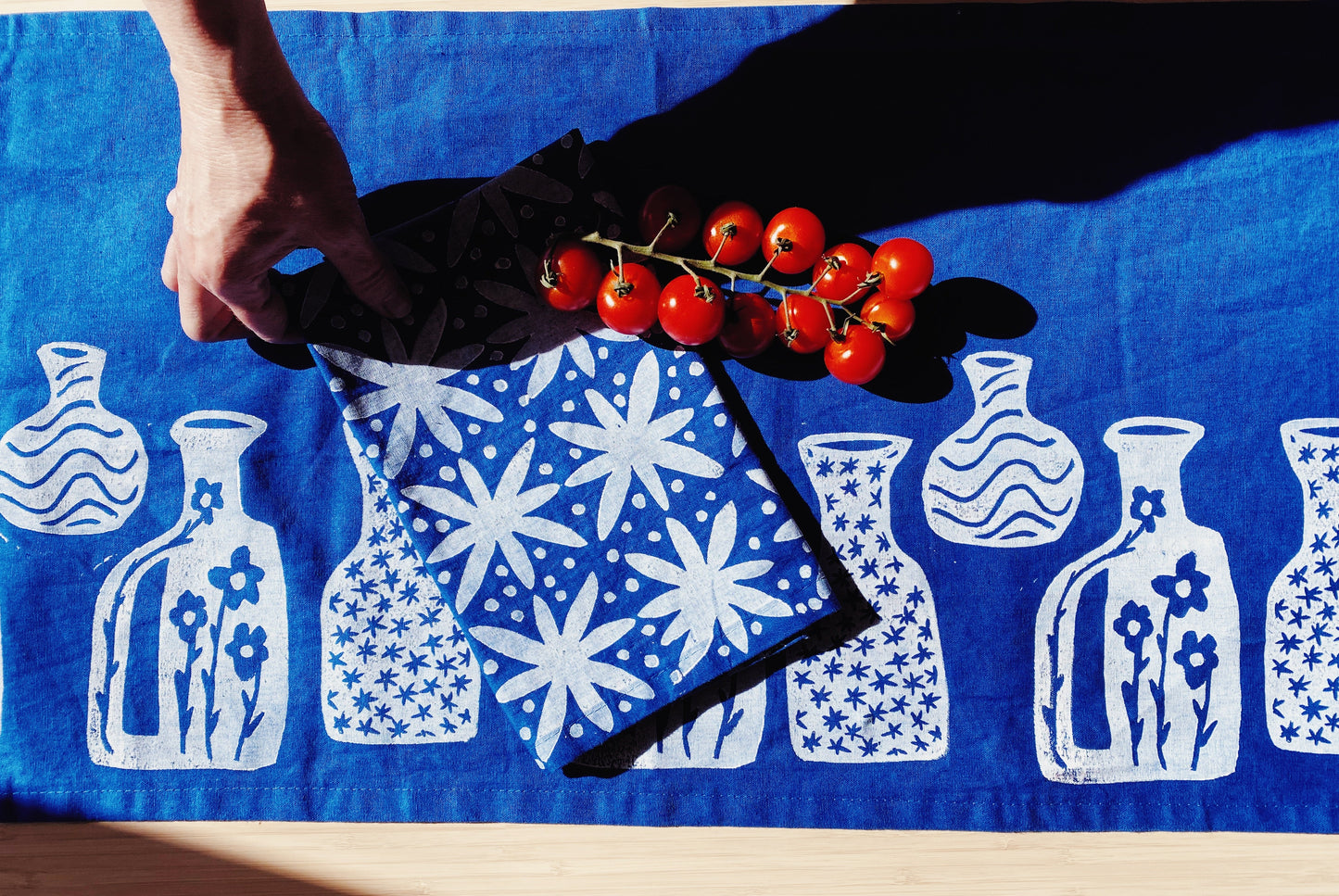 Blue Vessels Table Runner