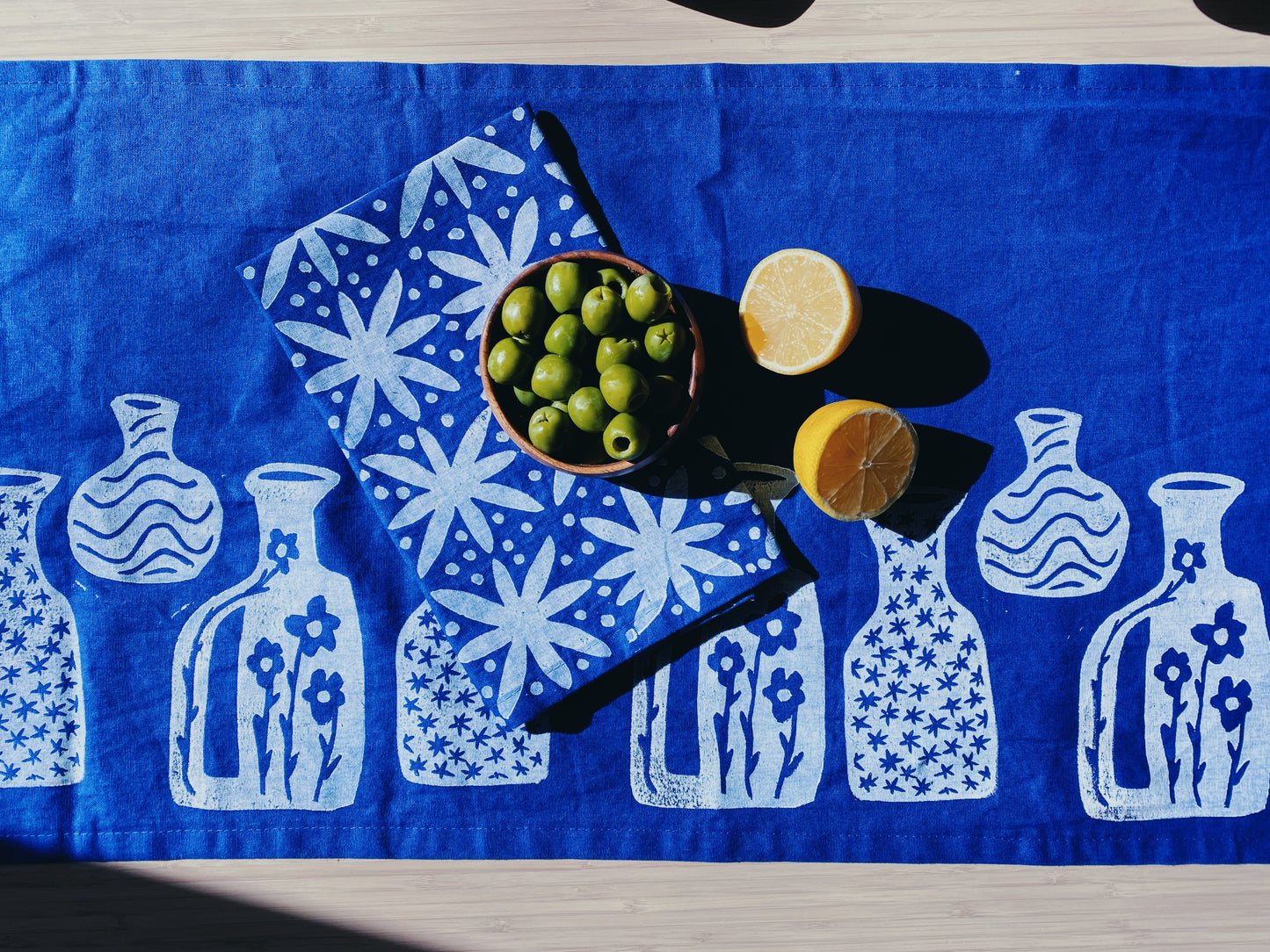 Blue Vessels Table Runner