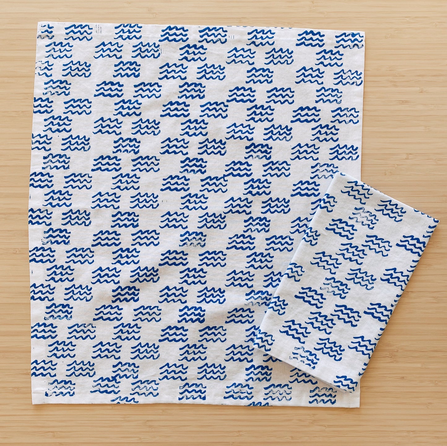 White Mini Waves Dinner Napkins
