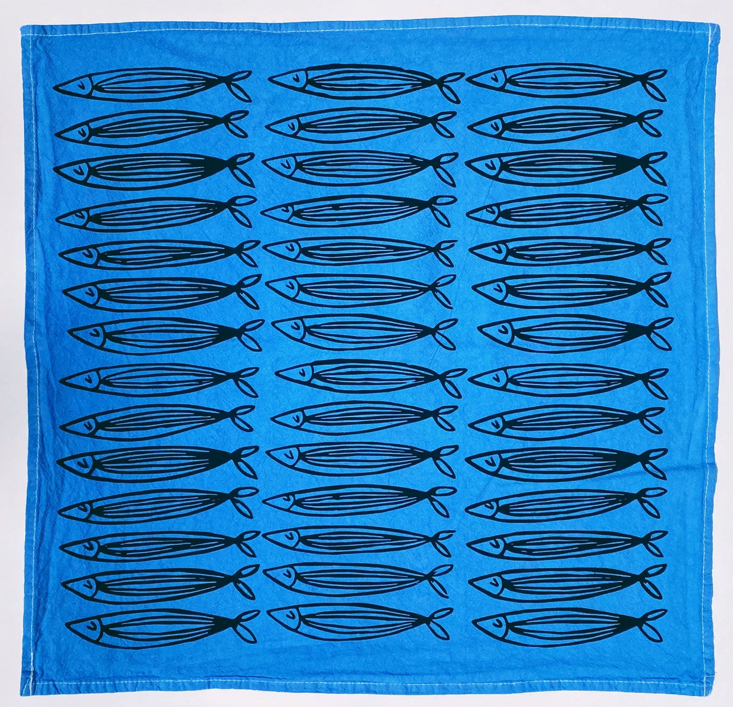 Sardines on Blue Tea Towel