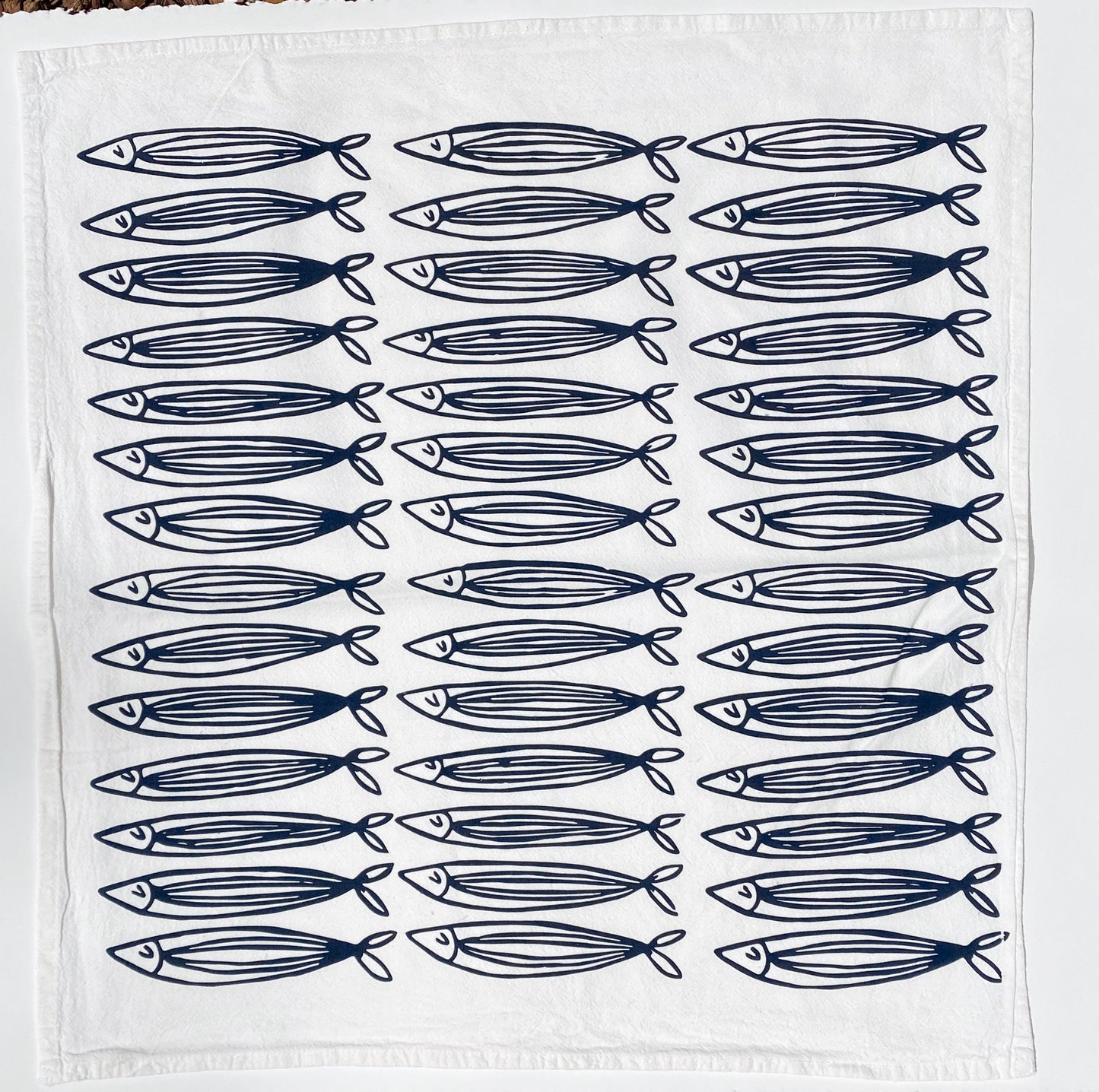Sardines on White Tea Towel