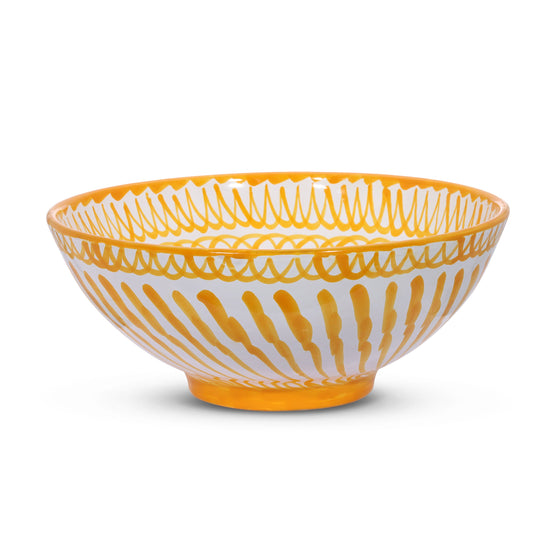 Large bowl with hand painted designs